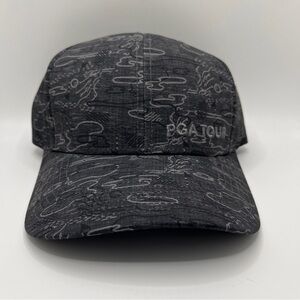 PGA Tour Conversational Flex Cap Men's One Size Black Stretch Hat Golf New